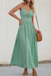 Trixiedress Twist V Neck Tie Back Cut Out Swing Maxi Cami Dress