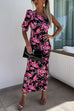 Trixiedress One Shoulder Waisted Floral Maxi Bodycon Dress