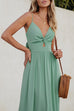 Trixiedress Twist V Neck Tie Back Cut Out Swing Maxi Cami Dress