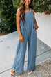 Trixiedress Button Strap Sleeveless Jumpsuit with Pockets
