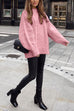 Trixiedress Oversized Mockneck Cable Knit Winter Sweater