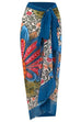 Trixiedress V Neck Bow Shoulder One-piece Swimwear and Wrap Cover Up Skirt Printed Set