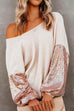 Trixiedress Sequin Splice Backless Criss Cross Knit Sweater