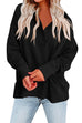 Trixiedress Stand Collar Button Up Pocketed Casual Sweatshirt