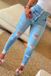 Trixiedress Button Up High Waist Ripped Skinny Jeans