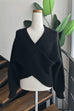 Trixiedress V Neck Batwing Sleeves Cross Front Sweater