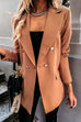 Trixiedress Lapel Double Breasted Open Front Blazer Jacket